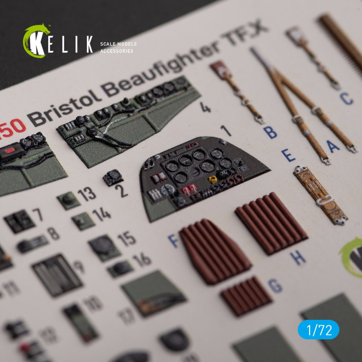 KELIK K72150 Bristol Beauhfighter TF.X - interior 3D decals for Airfix kit 1/72 – image 2