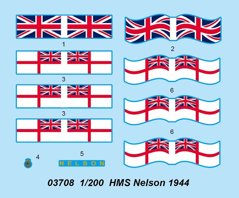 Trumpeter 03708 HMS Nelson 1944 1/200 – immagine 6