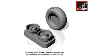 Armory Models AW32004b Sukhoj Su-27 Flanker early wheels w/ weighted tires 1/32 – Bild 2