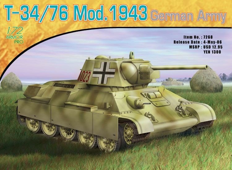 Dragon 7268 T-34/76 Mod.1943 German Army 1/72