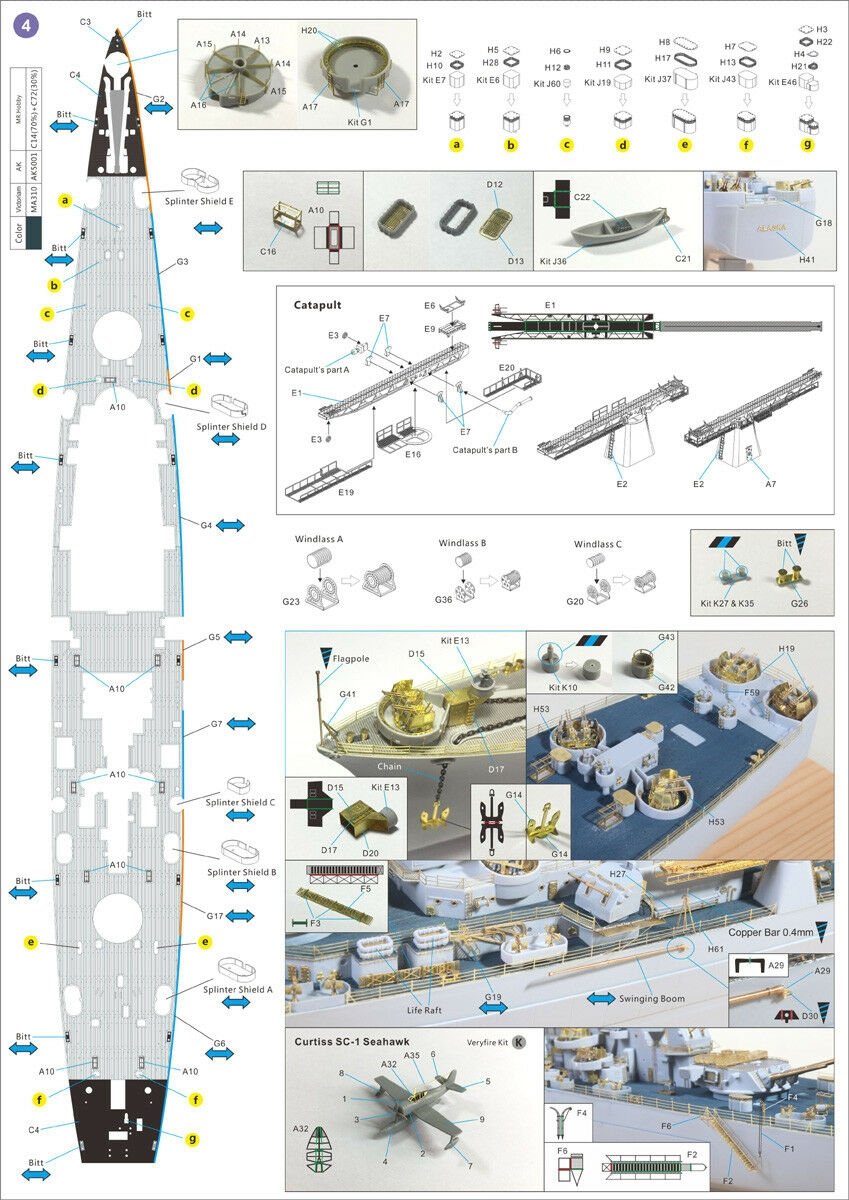 Very Fire VF350006 USS CB-1 Alaska Detail Up Set (Hobby Boss 86513) 1/350 – Bild 3