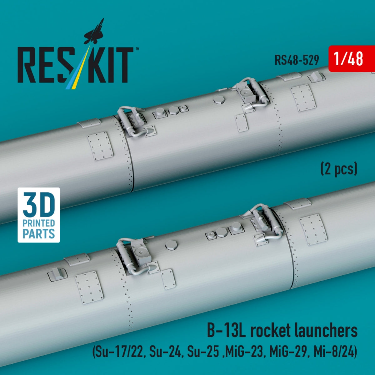 RESKIT RS48-0529 B-13L rocket launchers (2 pcs) (3D Printed) 1/48 – immagine 3