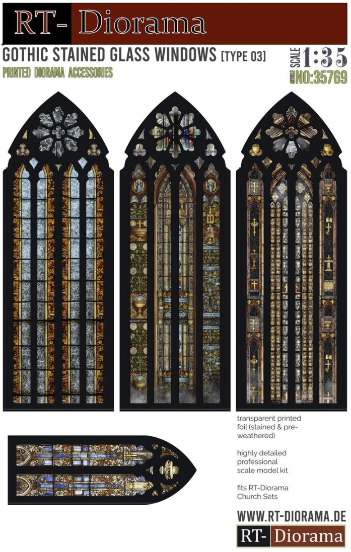 RT-Diorama 35769 Gothic Stained Glass Windows [Type 03] 1/35 – obrázek 2