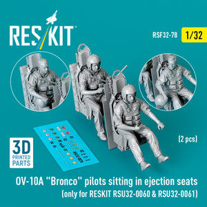RESKIT RSF32-0079 OV-10A &amp;quot;Bronco&amp;quot; pilots sitting in ejection seats (2 pcs) (only for RESKIT RSU32-0060 &amp;amp; RSU32-0061) (3D Printed) 1/32