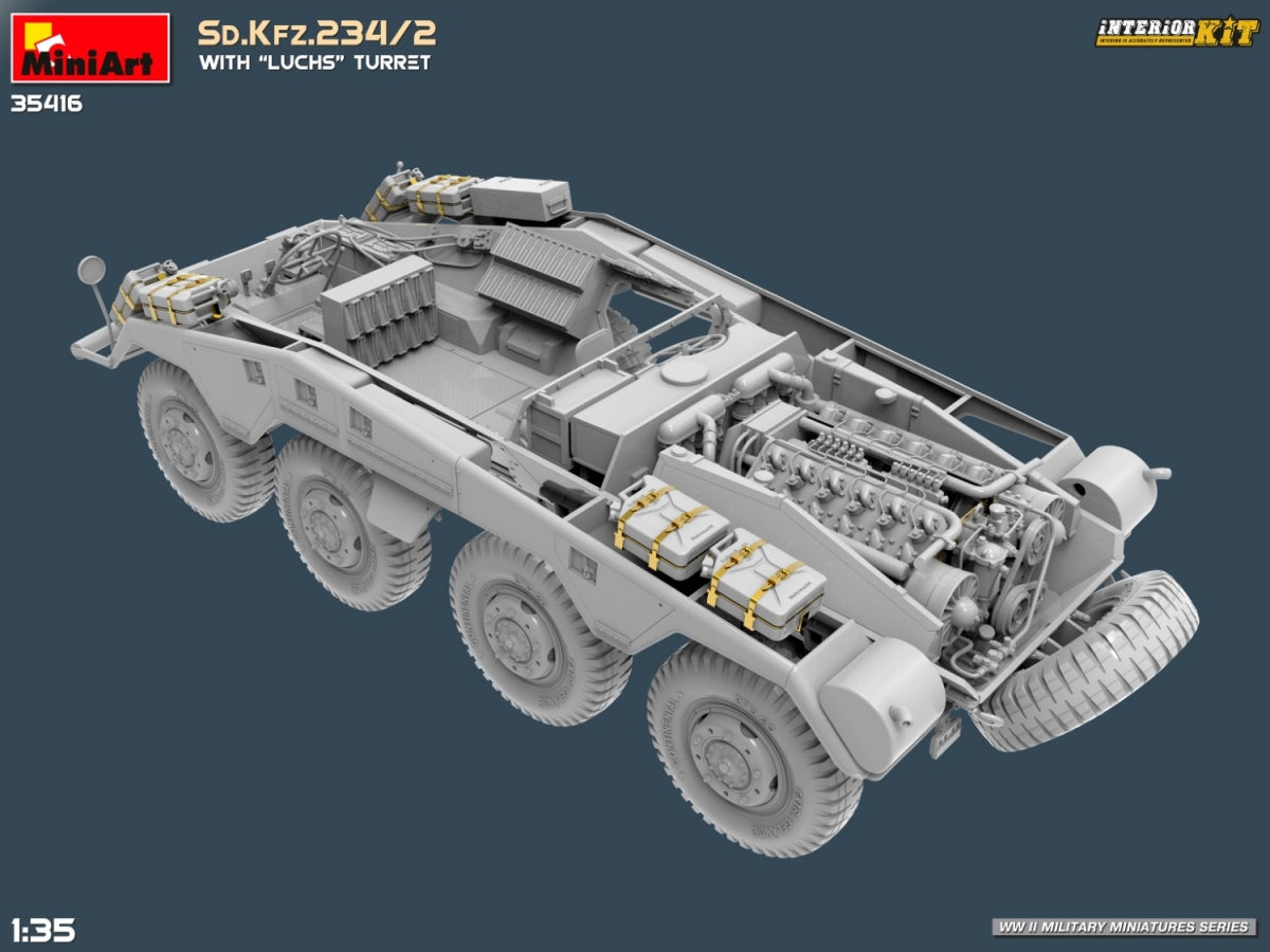 MiniArt 35416 Sd.Kfz.234/2 WITH LUCHS TURRET. INTERIOR KIT 1/35 – imagen 12
