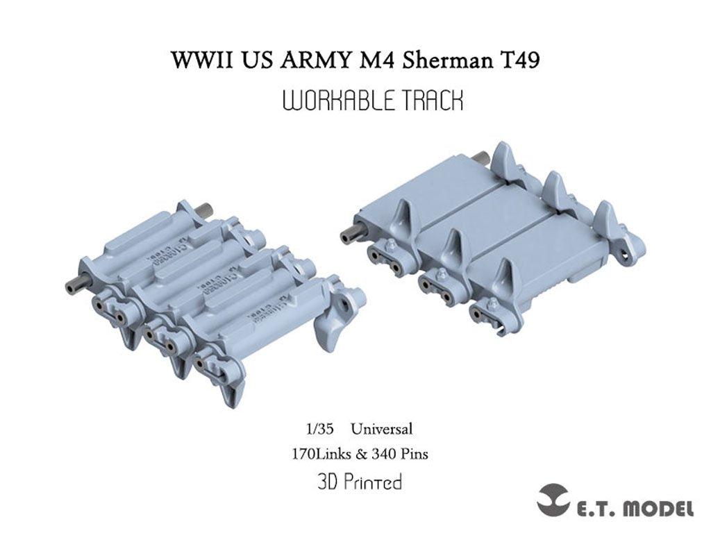 ET Model P35-084 WWII US ARMY M4 Sherman T49 Workable Track (3D Printed) 1/35