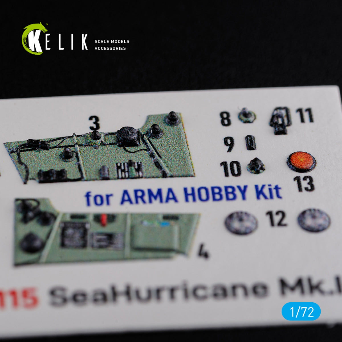 KELIK K72115 Sea Hurricane Mk I interior 3D decals for Arma Hobby kit 1/72 – Bild 5