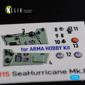 KELIK K72115 Sea Hurricane Mk I interior 3D decals for Arma Hobby kit 1/72 – Bild 5