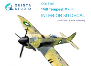 Quinta Studio QD48190 Tempest Mk.II 3D-Printed &amp;amp; colored Interior on decal paper (Eduard) 1/48