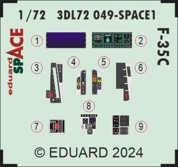 Eduard 3DL72049 F-35C SPACE 1/72 – obrázek 3