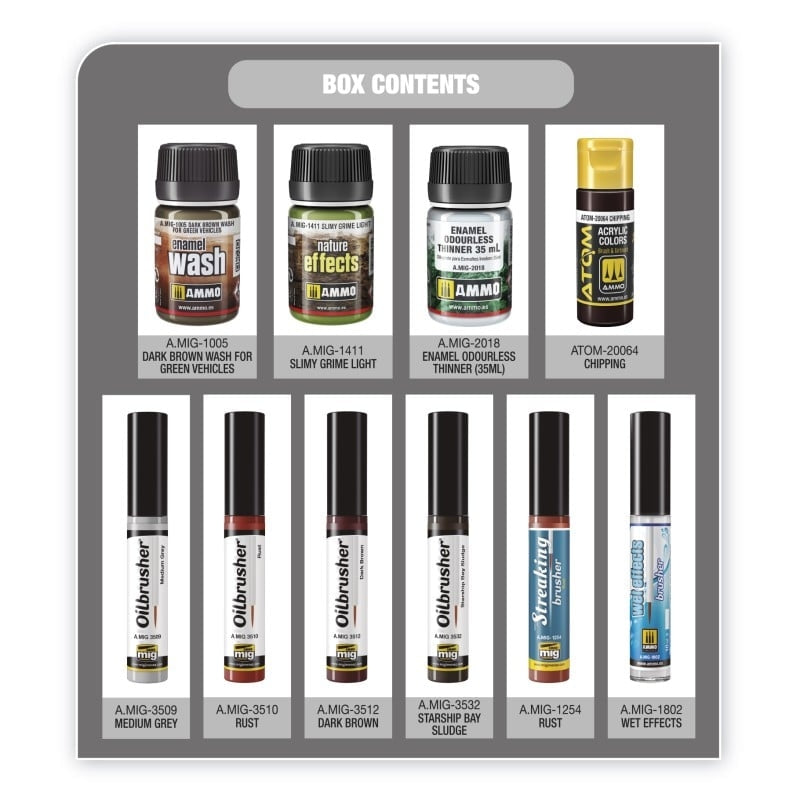 AMMO of Mig Jimenez 7823 SUPER PACK Weathering for Ships and Submarines