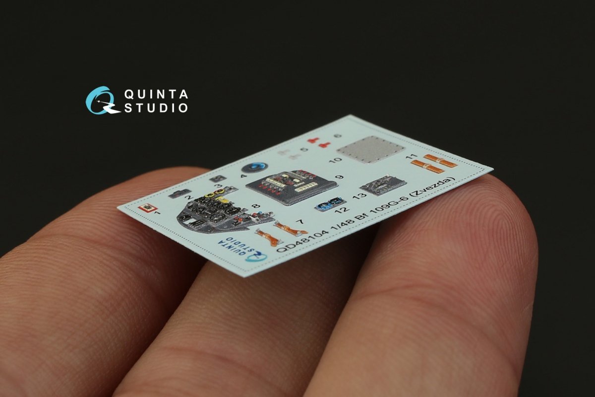 Quinta Studio QD48104 Bf 109G-6 3D-Printed &amp;amp; colored Interior on decal paper (for Zvezda kit) 1/48 – Bild 4