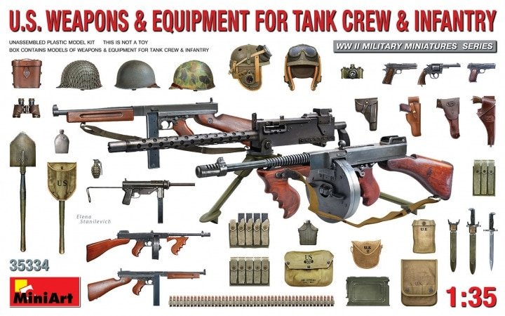 MiniArt 35334 US Weapons &amp;amp; Equipment for Tank Crew &amp;amp; Infantry 1/35