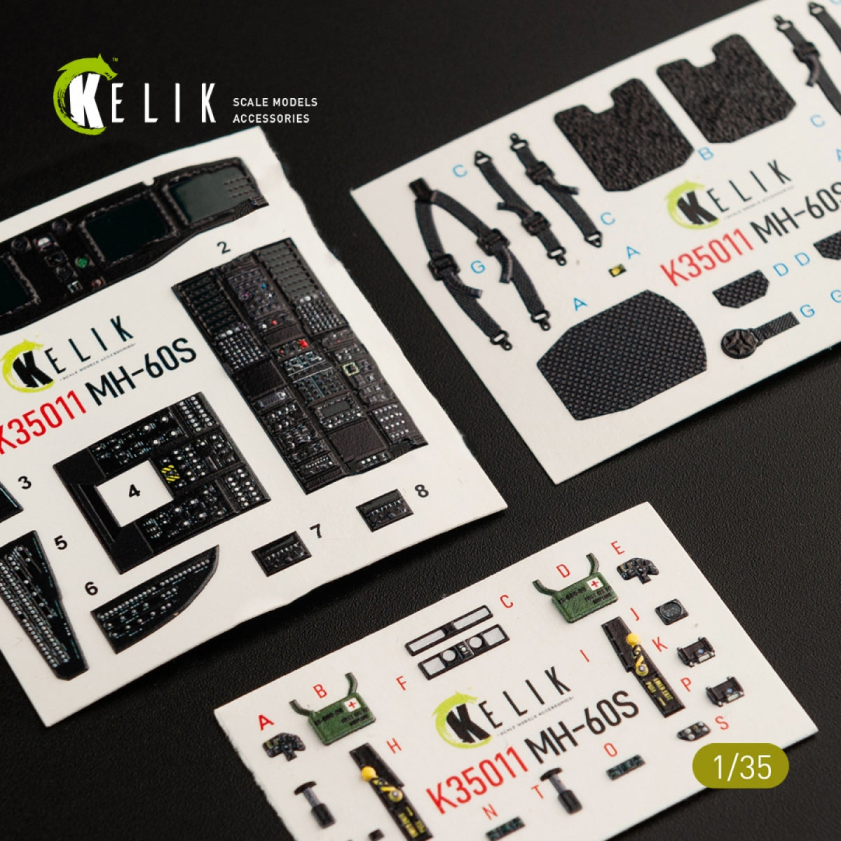 KELIK K35011 MH-60S KNIGHT HAWK INTERIOR 3D DECALS FOR KITTY HAWK KIT 1/35 – Bild 2