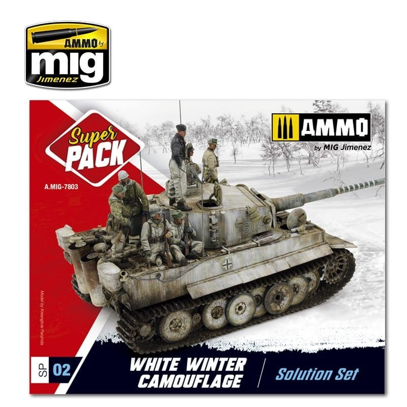 AMMO of Mig Jimenez 7803 - Super Pack White Winter Camouflage - Solution Set - Weathering Set