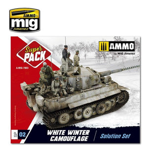 AMMO of Mig Jimenez 7803 - Super Pack White Winter Camouflage - Solution Set - Weathering Set