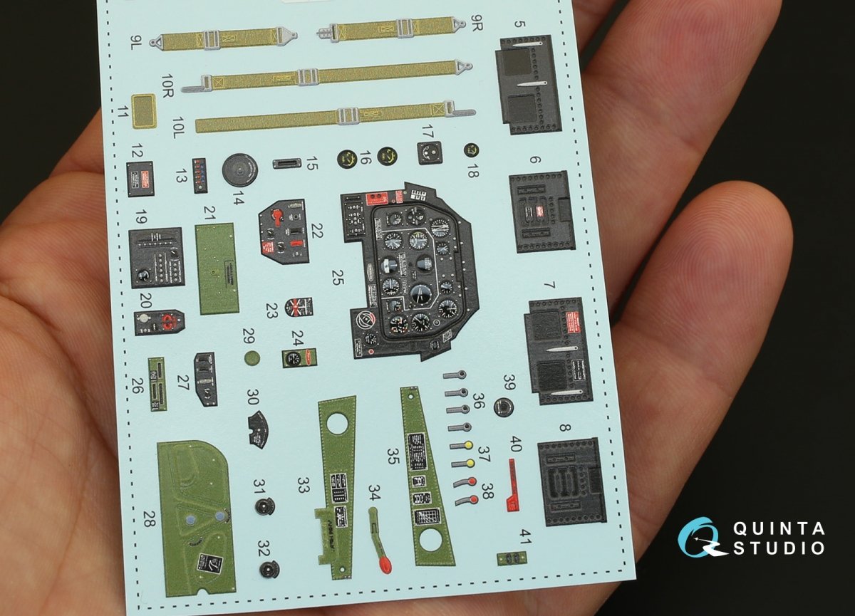 Quinta Studio QD32005 P-51D (Early) 3D-Printed &amp;amp; colored Interior on decal paper (for Tamiya kit) 1/32 – obrázek 2