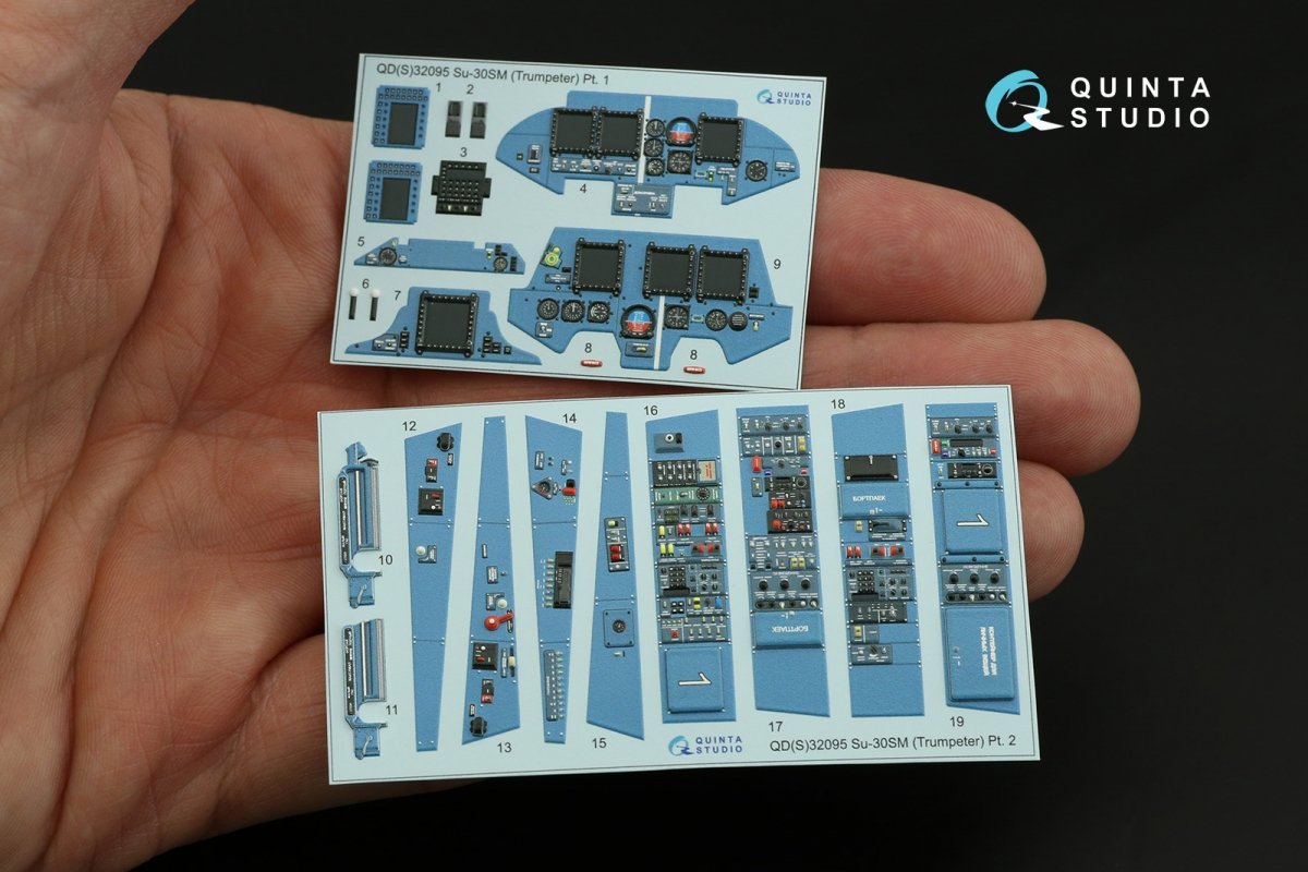 Quinta Studio QDS-32095 Su-30SM 3D-Printed &amp;amp; colored Interior on decal paper (conversion for Trumpeter Su-30MKK) (Small version) 1/32 – image 8