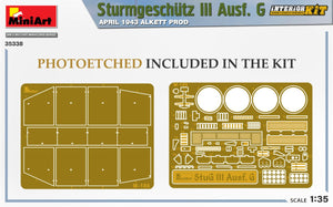 Mini Art 35338 Sturmgeschutz III Ausf. G APRIL 1943 ALKETT PROD. INTERIOR KIT 1/35 – obrázek 5
