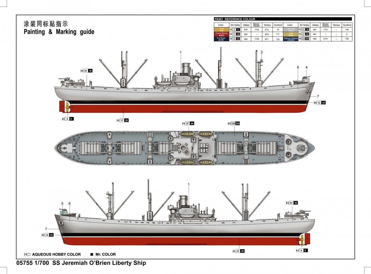 Trumpeter 05755 SS Jeremiah O Brien Liberty Ship 1/700 – Bild 5