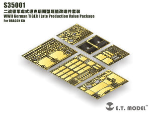 ET Model S35-001 WWII German TIGER I Late Production Value Package For DRAGON Kit 1/35