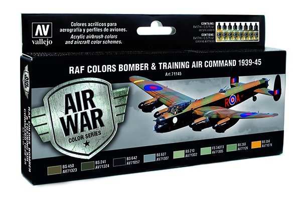 Vallejo 71145 Model Air Set 8 Paints - RAF Colors Bomber &amp; Training Airf Command 1939-1945