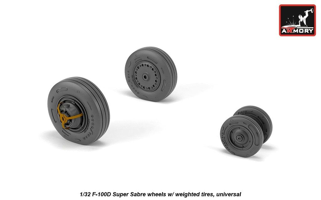 Armory Models AW32303 F-100D Super Saber wheels w/ weighted tires 1/32 – image 3