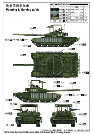 Trumpeter 09610 Russian T-72B3 with 4S24 Soft Case ERA &amp;amp; Grating Armor 1/35 – image 4