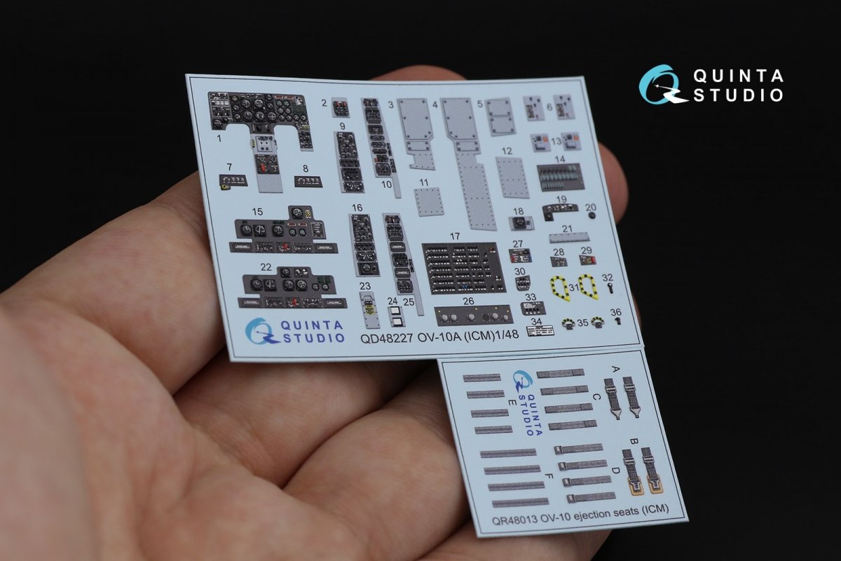 Quinta Studio QD48227 OV-10A Bronco 3D-Printed &amp;amp; colored Interior on decal paper (for ICM kit) 1/48 – image 2