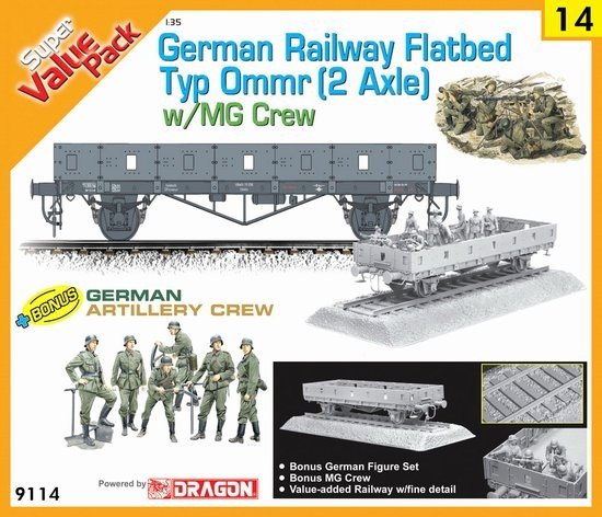Cyber Hobby 9114 German Railway Flatbed Type Ommr (2 Axle) (1/35)