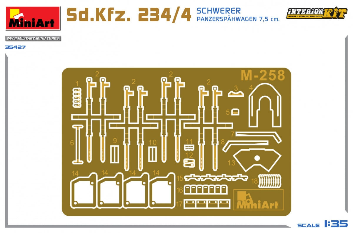 MiniArt 35427 Sd.Kfz. 234/4 SCHWERER PANZERSPÄHWAGEN 7.5 cm. INTERIOR KIT 1/35 – image 2
