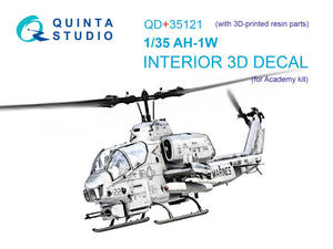Quinta Studio QD+35121 AH-1W 3D-Printed colored Interior on decal paper (Academy) (with 3D-printed resin parts) 1/35