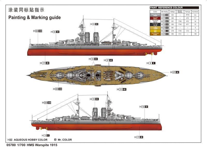Trumpeter 05780 HMS Warspite (1915) 1/700 – Bild 3