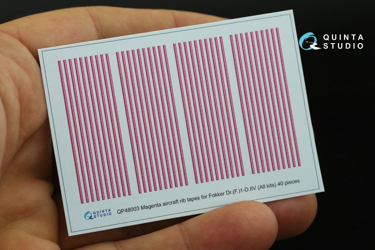 Quinta Studio QP48003 Magenta rip tapes for Fokker Dr.(F)ID.VII 1/48 – obrázek 7