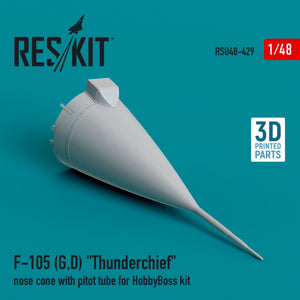 RESKIT RSU48-0429 F-105 (G,D) &amp;quot;Thunderchief&amp;quot; nose cone with pitot tube for HobbyBoss kit (3D Printed) 1/48