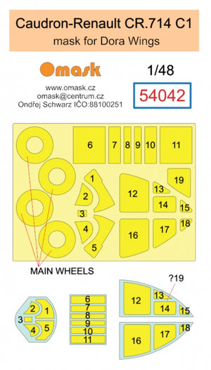 Omask 54042 Caudron-Renault CR.714 mask C1 (for Dora Wings) 1/48 – obrázek 2