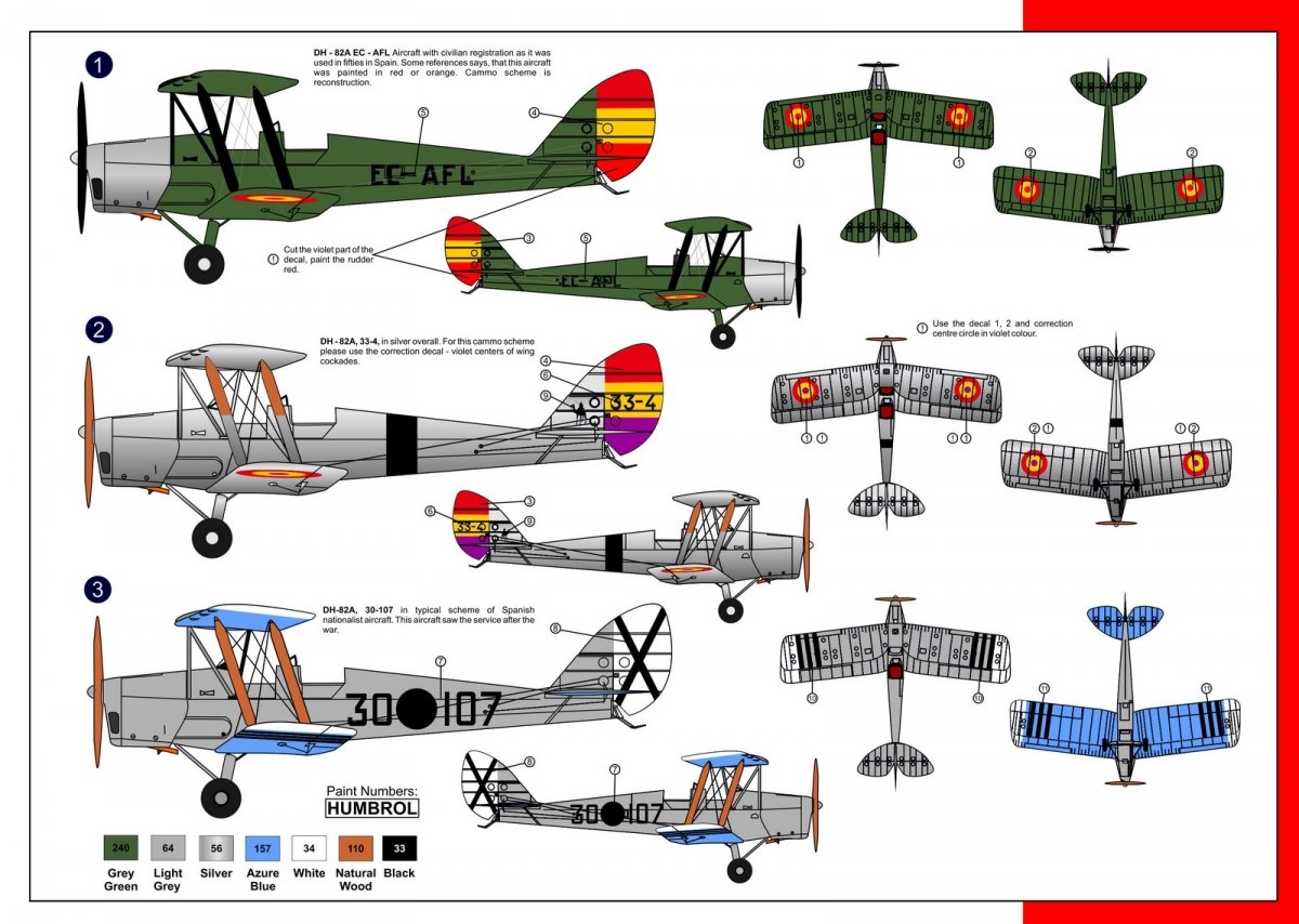 Az Model AZ7422 De Havilland D82A Tiger Moth Over Spain 1/72 – obrázek 2
