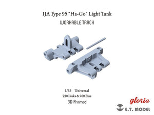ET Model P35-015 IJA Type 95 “Ha-Go”Light Tank Workable Track (3D Printed) 1/35