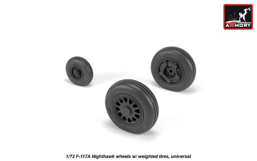 Armory Models AW72325 F-117A Nighthawk wheels w/ weighted tires 1/72 – image 3
