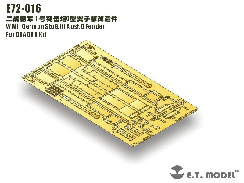 ET Model E72-016 WWII German StuG.III Ausf.G Fenders For DRAGON Kit 1/72 – image 3