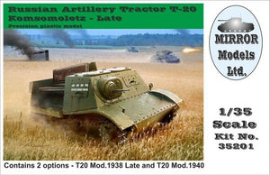 Mirror Models 35201 Russian Artillery Tractor T20 Late (Mod.1938 Late and Mod.1940) 1/35