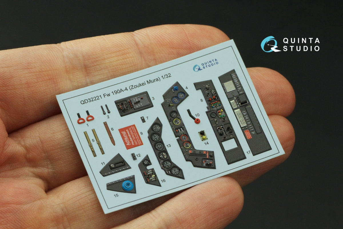 Quinta Studio QD32221 FW 190A-4 3D-Printed colored Interior on decal paper (Zoukei Mura SWS) 1/32 – Bild 4