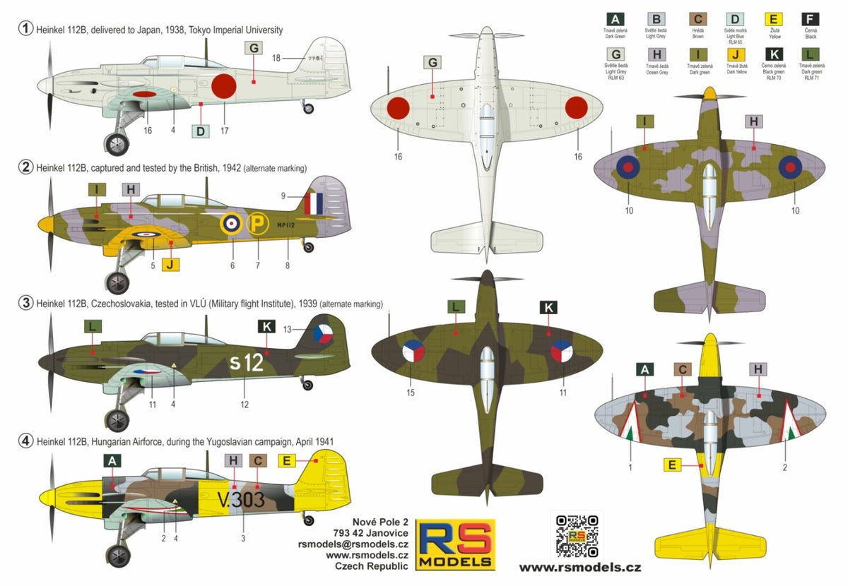 RS Models 92316 Heinkel He-112B WWII German Fighter 1/72 – image 2