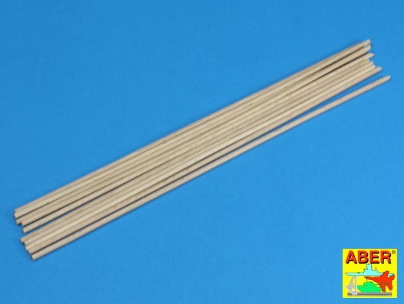 Aber WR3 Wood round rods 3.00 mm length 250 mm x 10 pcs.