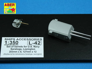 Aber 350L-42 Set of barrels 203mm x 8; 127mm x 12 for Japan Navy Saratoga, Lexington 1/350 – image 3