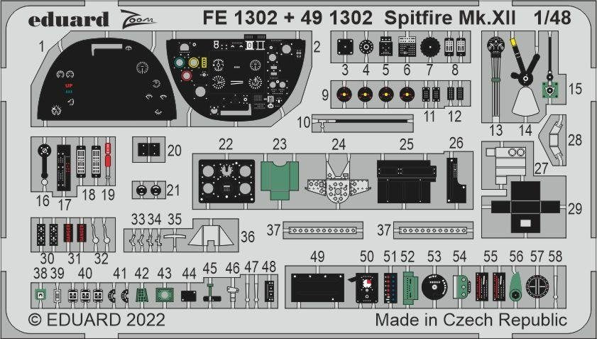 Eduard BIG49353 Spitfire Mk. XII AIRFIX 1/48 – immagine 4