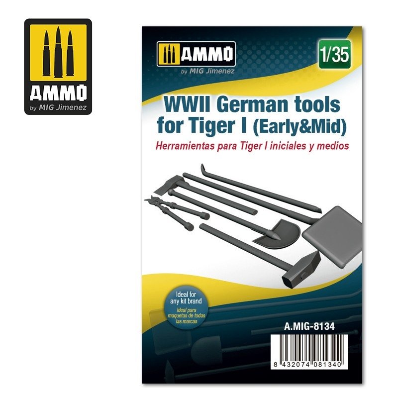 Ammo of Mig 8134 German Tools for Tiger I (Early &amp;amp; Mid) 1/35