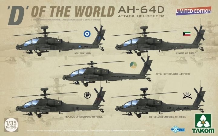 Takom 2606 "D" of the World AH-64D Apache Longbow Attack Helicopter 1/35