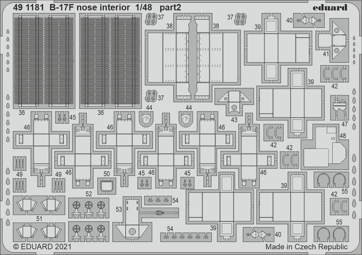 Intérieur du nez du B-17F Eduard 491181 HKM 1/48 