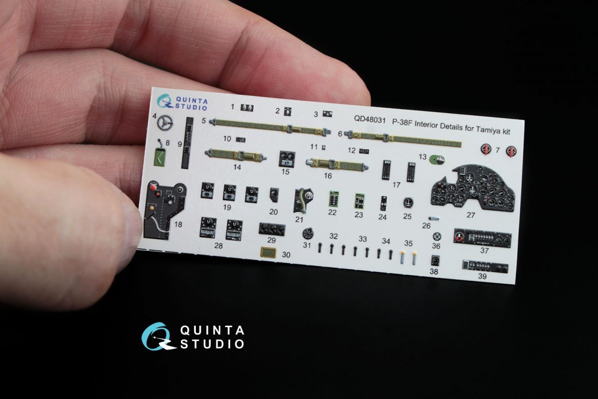 Quinta Studio QD48031 P-38F 3D-Printed &amp;amp; colored Interior on decal paper (for Tamiya kit) 1/48 – Bild 3